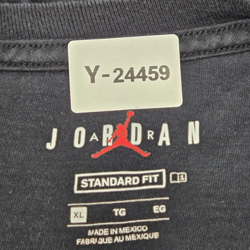 Jordan Men Shirt XL Black Graphic Print Air Logo Short Sleeve‎